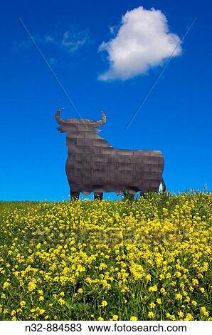 Bull silhouette, typical advertising of Spanish sherry Osborne. Malaga province, Andalusia, Spain View Large Photo Image Stock Image - Bull silhouette, typical advertising of Spanish sherry Osborne. Malaga province, Andalusia, Spain. Fotosearch