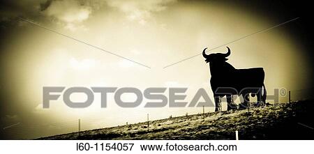 Bull silhouette, typical advertising of Spanish sherry Osborne Navarre, Spain View Large Photo Image Stock Photo - Bull silhouette, typical advertising of Spanish sherry Osborne Navarre, Spain. Fotosearch