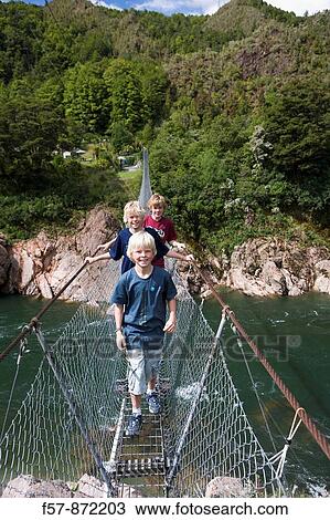 Buller Gorge Swingbridge, South Island, New Zealand View Large Photo Image Stock Image - Buller Gorge Swingbridge, South Island, New Zealand. Fotosearch