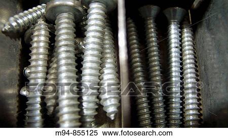 Stock Photography - bunch of screws in a toolbox. Fotosearch