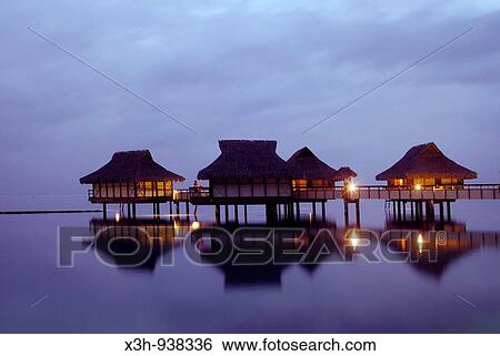 bungalows sur pilotis, hotel Sheraton Moorea, ile Moorea, iles de la Societe, archipel de la Polynesie francaise, ocean pacifique sud View Large Photo Image Stock Photograph - bungalows sur pilotis, hotel Sheraton Moorea, ile Moorea, iles de la Societe, archipel de la Polynesie francaise, ocean pacifique sud. Fotosearch