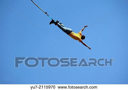 Stock Image - Bungee jumping in Poland.. Fotosearch