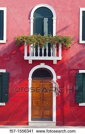 Stock Image - Burano Island near Venice, Italy. Fotosearch