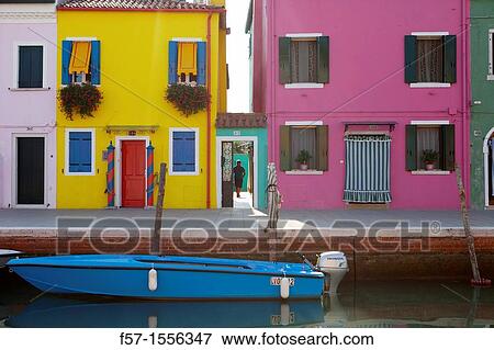 Stock Photo - Burano Island near Venice, Italy. Fotosearch