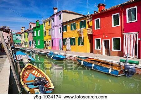 Burano - waterfront colored houses in village of Burano near Venice (Burano Lagoon Island), Italy. View Large Photo Image Picture - Burano - waterfront colored houses in village of Burano near Venice (Burano Lagoon Island), Italy.. Fotosearch