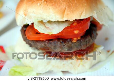 Stock Image - Burguer close up.. Fotosearch