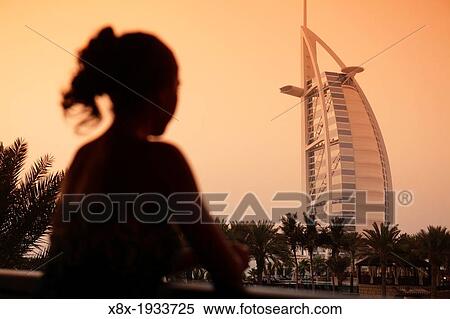 Burj Al Arab hotel at dusk, Dubai, United Arab Emirates ( UAE View Large Photo Image Stock Photography - Burj Al Arab hotel at dusk, Dubai, United Arab Emirates ( UAE. Fotosearch