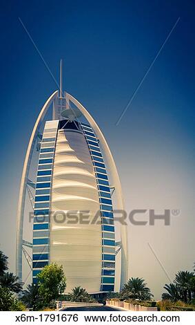 Burj al Arab Hotel Jumeirah area Dubai city Dubai United Arab Emirates View Large Photo Image Stock Photograph - Burj al Arab Hotel Jumeirah area Dubai city Dubai United Arab Emirates. Fotosearch