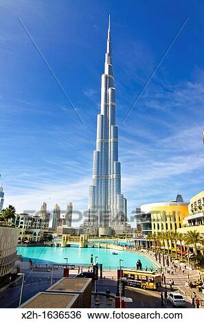 Burj Khalifa, world's tallest tower, in Dubai, United Arab Emirates View Large Photo Image Stock Photograph - Burj Khalifa, world's tallest tower, in Dubai, United Arab Emirates. Fotosearch