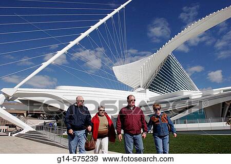Stock Photo - Burke Brise Soleil. Quadracci Pavilion. Milwaukee Art Museum. Milwaukee. Wisconsin. USA.. Fotosearch