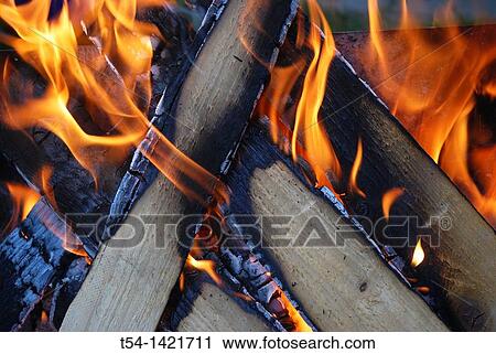 Stock Image - Burning fire. Fotosearch