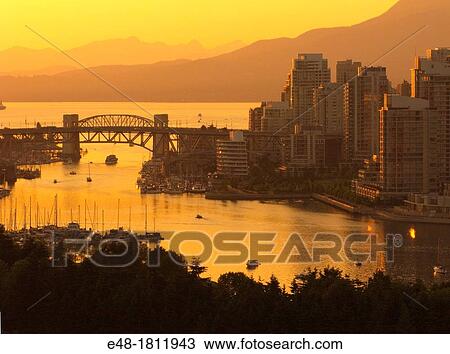 BURRARD STREET BRIDGE FALSE CREEK VANCOUVER SKYLINE BRITISH COLUMBIA CANADA View Large Photo Image Stock Image - BURRARD STREET BRIDGE FALSE CREEK VANCOUVER SKYLINE BRITISH COLUMBIA CANADA. Fotosearch