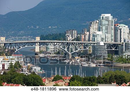 BURRARD STREET BRIDGE FALSE CREEK VANCOUVER SKYLINE BRITISH COLUMBIA CANADA View Large Photo Image Stock Photograph - BURRARD STREET BRIDGE FALSE CREEK VANCOUVER SKYLINE BRITISH COLUMBIA CANADA. Fotosearch