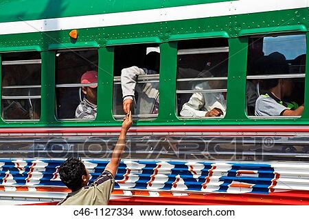 Bus. Antigua. Guatemala. Guatemala. View Large Photo Image Picture - Bus. Antigua. Guatemala. Guatemala.. Fotosearch
