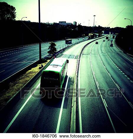 Bus in Madrid, Spain View Large Photo Image Stock Photograph - Bus in Madrid, Spain. Fotosearch