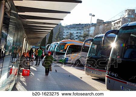 Bus station, Donostia, San Sebastian, Gipuzkoa, Basque Country, Spain View Large Photo Image Stock Photography - Bus station, Donostia, San Sebastian, Gipuzkoa, Basque Country, Spain. Fotosearch