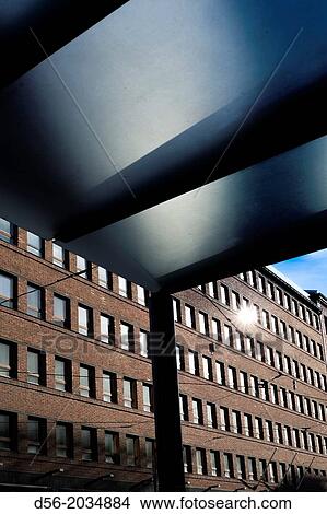 Picture - bus stop, Helsinki, Finland.. Fotosearch