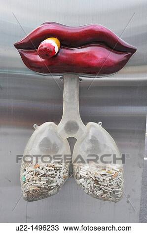 Stock Image - Busan (South Korea): anti-smoking sign at Haeundae Beach. Fotosearch