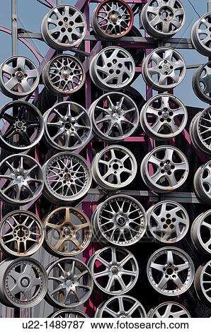 Busan (South Korea): rims by a cars shop in Nam-gu neighborhood View Large Photo Image Stock Photo - Busan (South Korea): rims by a cars shop in Nam-gu neighborhood. Fotosearch