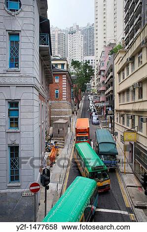 buses enter Hollywood Road, Hong Kong, China View Large Photo Image Stock Photo - buses enter Hollywood Road, Hong Kong, China. Fotosearch