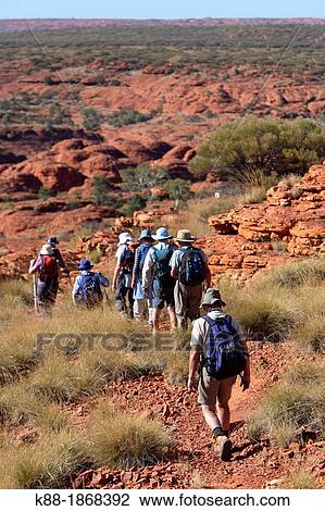 Bushwalkers on Giles Track, Watarrka National Park, Central Australia View Large Photo Image Stock Image - Bushwalkers on Giles Track, Watarrka National Park, Central Australia. Fotosearch