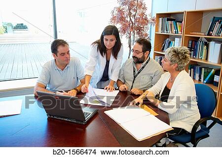 Picture - Business meeting, Research on building materials, Tecnalia Research & Innovation, Zamudio, Bizkaia, Basque Country, Spain. Fotosearch