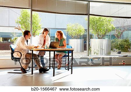 Stock Photo - Business meeting, Research on building materials, Tecnalia Research & Innovation, Zamudio, Bizkaia, Basque Country, Spain. Fotosearch