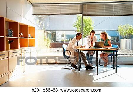Stock Photo - Business meeting, Research on building materials, Tecnalia Research & Innovation, Zamudio, Bizkaia, Basque Country, Spain. Fotosearch
