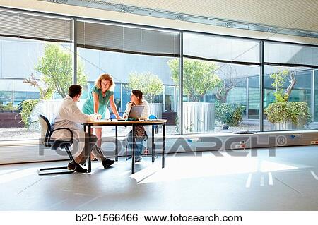 Stock Photograph - Business meeting, Research on building materials, Tecnalia Research & Innovation, Zamudio, Bizkaia, Basque Country, Spain. Fotosearch