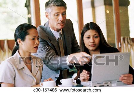 Business people have meeting in restaurant View Large Photo Image Stock Photograph - Business people have meeting in restaurant. Fotosearch