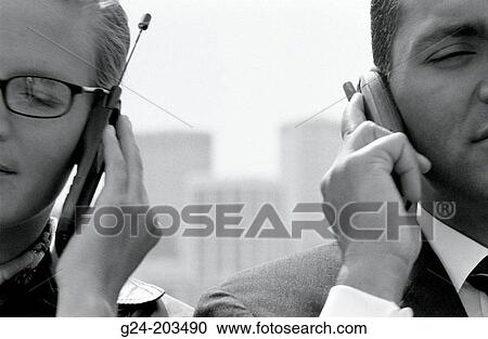Business people on cell-phones turning View Large Photo Image Stock Image - Business people on cell-phones turning. Fotosearch