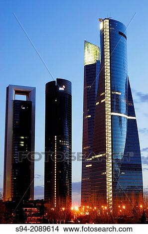 Picture - Business towers in Castellana promenade, Madrid, Spain.. Fotosearch