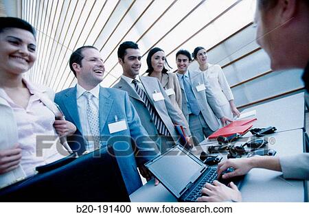 Business trade show, check-in View Large Photo Image Stock Image - Business trade show, check-in. Fotosearch