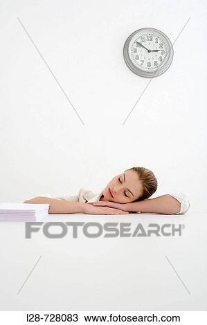 business woman sleeping at office View Large Photo Image Stock Image - business woman sleeping at office. Fotosearch