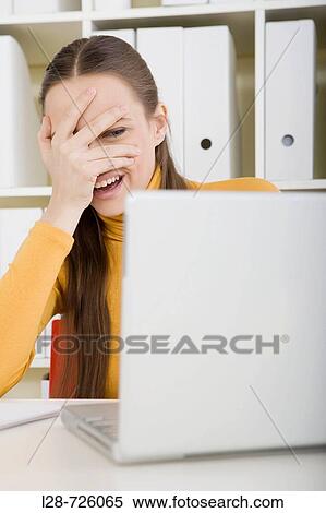 business woman using computer View Large Photo Image Stock Photography - business woman using computer. Fotosearch