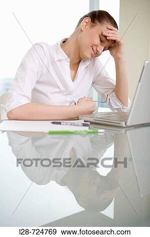 business woman using laptop View Large Photo Image Stock Photo - business woman using laptop. Fotosearch