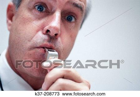 Businessman blowing whistle on bad business practices View Large Photo Image Stock Image - Businessman blowing whistle on bad business practices. Fotosearch