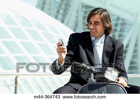 Stock Image - Businessman. Ciudad de las Artes y las Ciencias. Valencia. Spain.. Fotosearch
