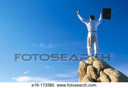 Businessman on summit View Large Photo Image Stock Photography - Businessman on summit. Fotosearch