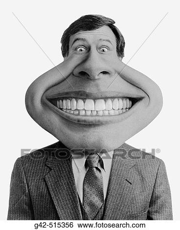 Stock Photograph - Businessman with enormous smile.. Fotosearch