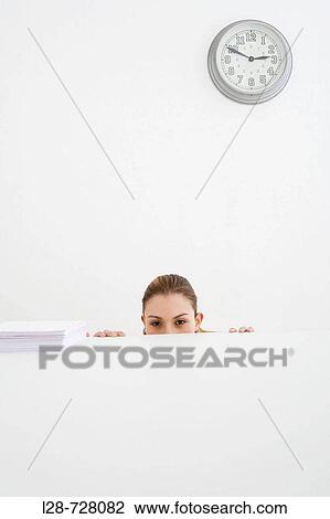 businesswomanhidden behind table View Large Photo Image Stock Image - businesswomanhidden behind table. Fotosearch