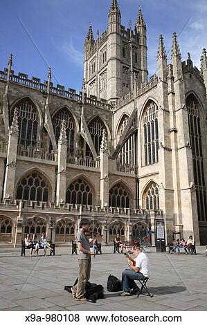 Buskers outside the Abbey, Bath, England, UK View Large Photo Image Stock Photo - Buskers outside the Abbey, Bath, England, UK. Fotosearch