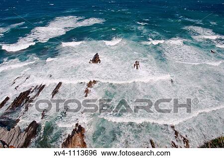 Stock Photograph - Busto cliff, Asturias Spain. Fotosearch