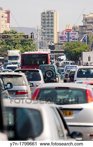 Busy traffic jammed cars crossing Gibraltar Airport runway, frontier between Gibraltar and Spain 2 July 2012, Gibraltar, UK View Large Photo Image Stock Image - Busy traffic jammed cars crossing Gibraltar Airport runway, frontier between Gibraltar and Spain 2 July 2012, Gibraltar, UK. Fotosearch