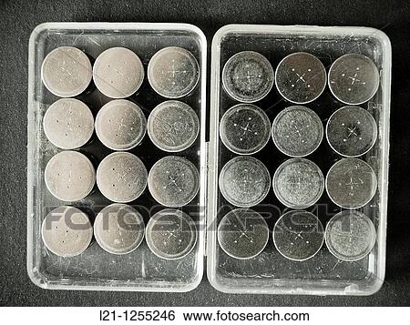 Button batteries in a plastic box for recycling View Large Photo Image Stock Photograph - Button batteries in a plastic box for recycling. Fotosearch