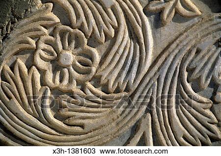 Stock Image - Bysantine low relief, Avdat also known as Ovdat or Obodat was the most important historic city on the Incense Route after Petra between the 7th and the 1st centuries BCE. Fotosearch
