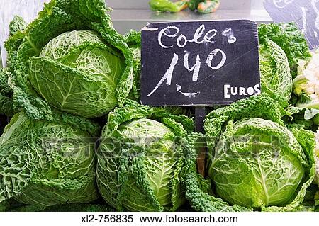 Stock Photography - Cabbages at market. Fotosearch