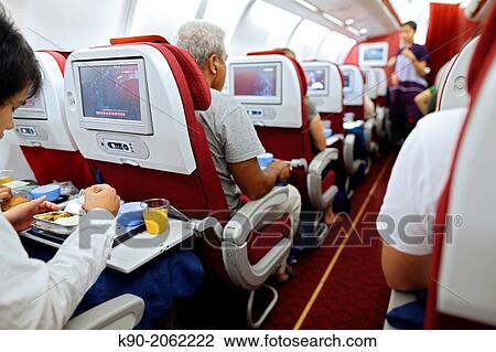 Stock Image - Cabin during inflight.. Fotosearch