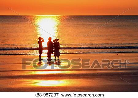 Cable beach at sunset. Broome, Western Australia. View Large Photo Image Stock Photo - Cable beach at sunset. Broome, Western Australia.. Fotosearch