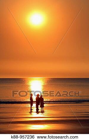 Stock Photograph - Cable beach at sunset. Broome, Western Australia.. Fotosearch